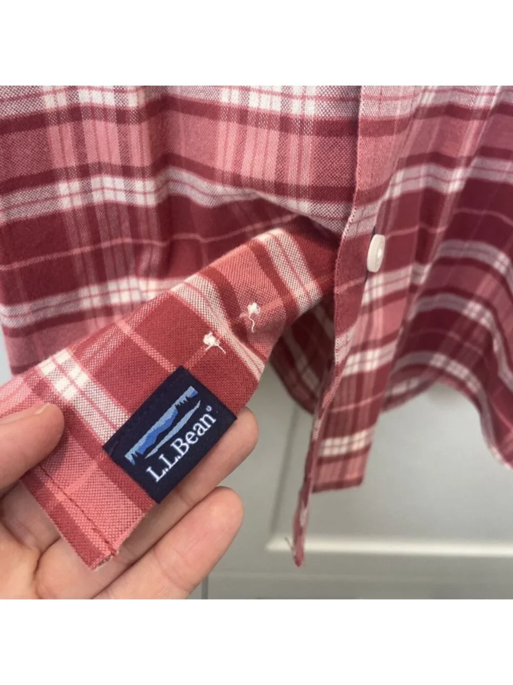 L.L. Bean Button Up Shirt Men's Size XXL REG Red Wrinkle Free Traditional Fit